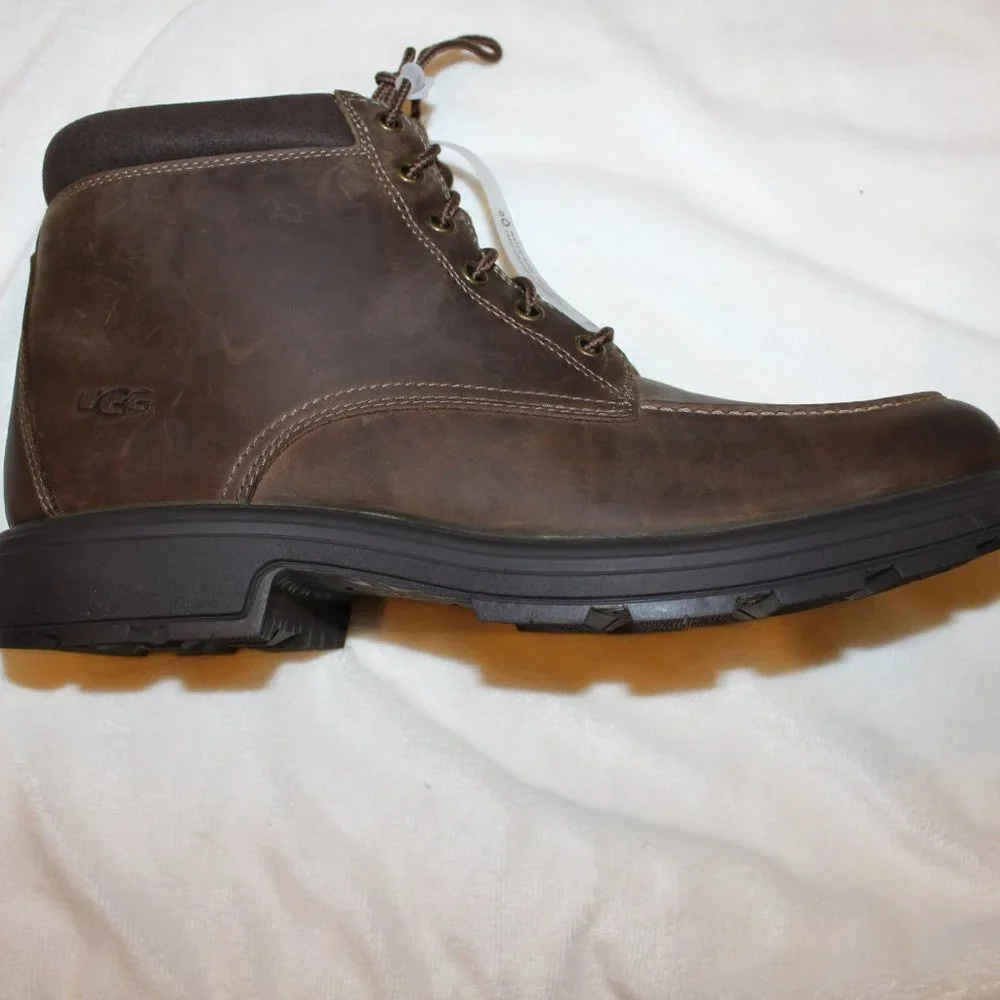 NIB UGG MEN'S LEATHER‎ WATERPROOF WORK WINTER BOOTS STOUT BROWNN 11.5